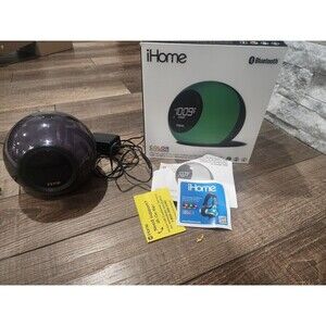 iHome iBT29BC Bluetooth Color Changing Dual Alarm Clock FM Radio with USB